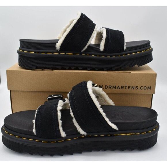 Dr Martens Mens Size 14 Myles Black Suede Buckle Slide‎ Sandals Shoes main image 10